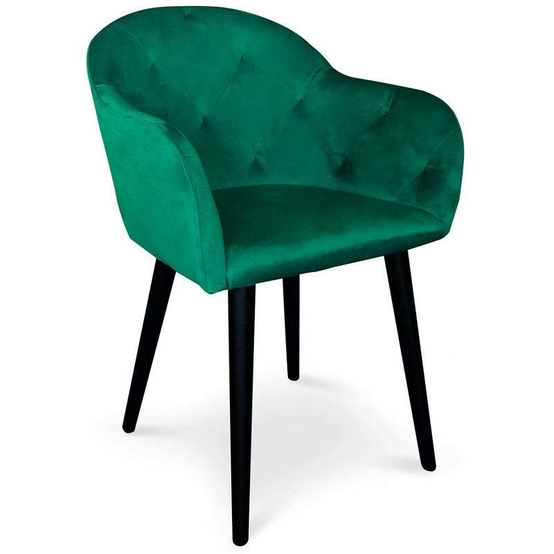 cotecosy - chaise / fauteuil honorine velours vert - vert
