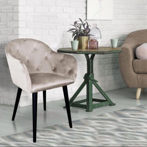 Chaise / Fauteuil Honorine Velours Argent - Argent