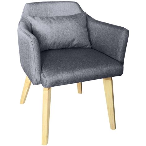 Chaise / Fauteuil scandinave Dantes Tissu Gris foncé
