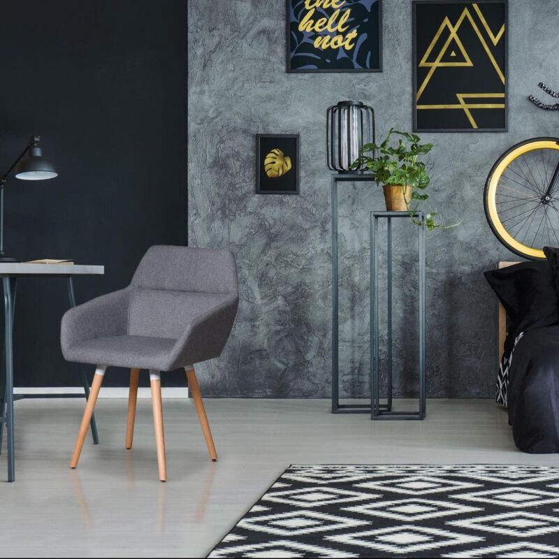 Cotecosy - Chaise / Fauteuil scandinave Frida Tissu Gris Clair - Gris clair