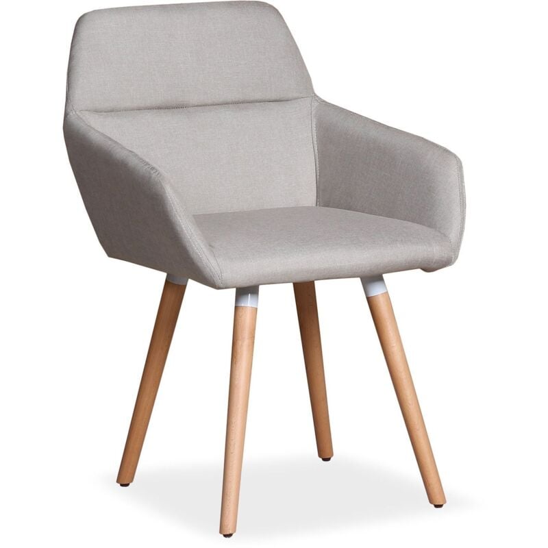 Cotecosy - Chaise / Fauteuil scandinave Frida Tissu Beige