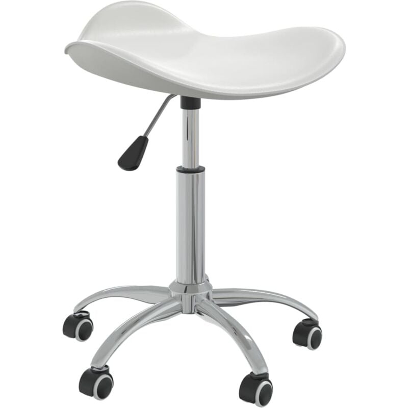 Helloshop26 - Chaise fauteuil siège de bureau informatique étude similicuir blanc