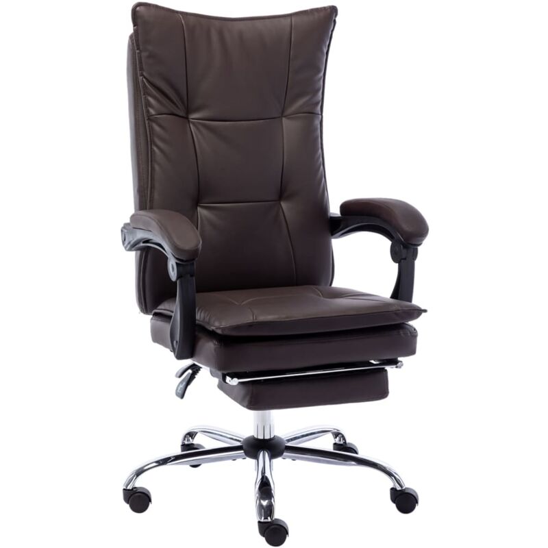 Chaise fauteuil siège de bureau informatique étude similicuir brun