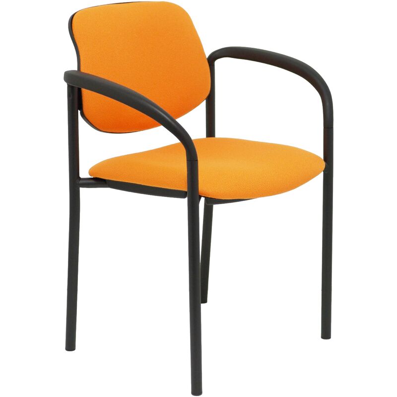 piqueras y crespo - chaise fixe villalgordo bali orange cadre noir avec accoudoirs