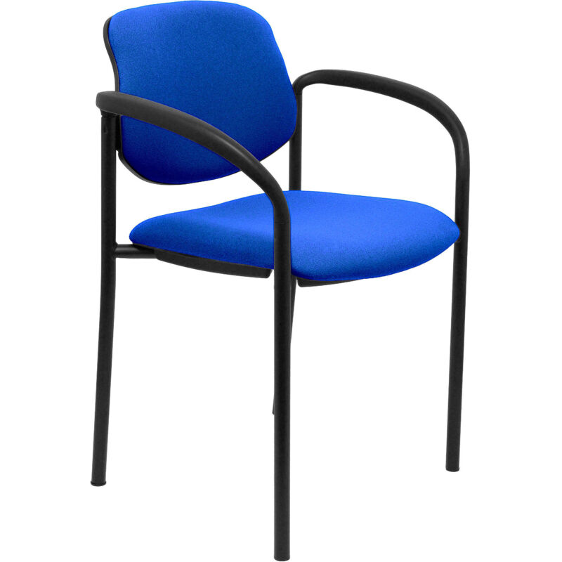 Chaise fixe Villalgordo bali bleu marine cadre noir avec accoudoirs Chaise fixe Villalgordo bali bleu marine cadre noir avec accoudoirs