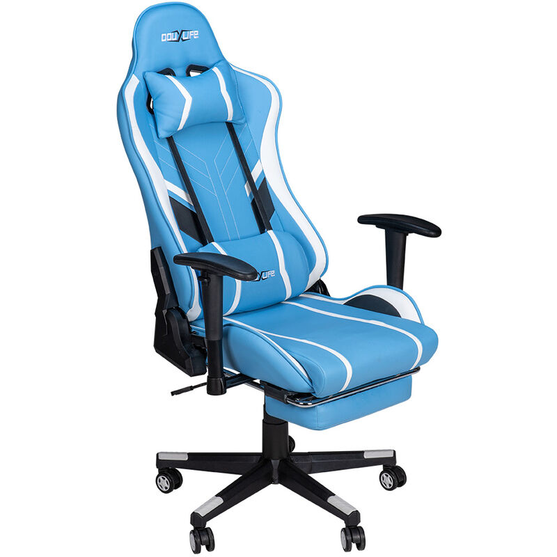 Chaise gamer fauteille gaming Douxlife GC-RC03 avec fonction massage 2D accoudoir ergonomique en tissu à dossier haut inclinable avec coussin en