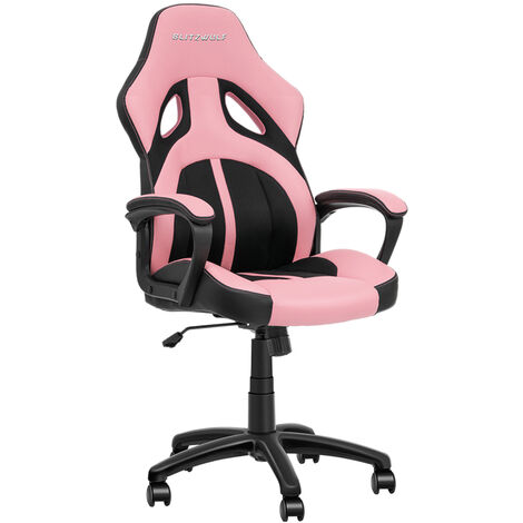 Chaise Gamer Fauteuil Gaming BlitzWolf BW-GC3 Chaise de Bureau BlitzWolf avec accoudoir à dossier rose