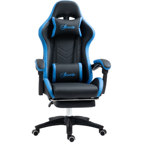 Chaise gaming de bureau inclinable VARETTA noir et bleu