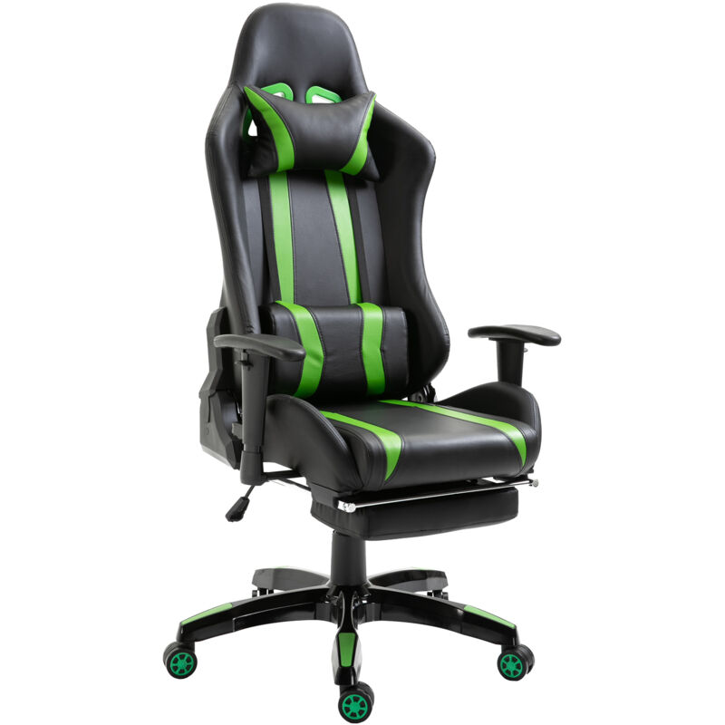 Svita - Chaise gaming Chaise de bureau Chaise pivotante repose-pieds ergonomique noir rouge