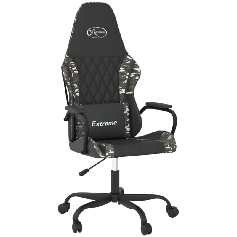 Vidaxl - Chaise de jeu de massage Noir et camouflage Similicuir