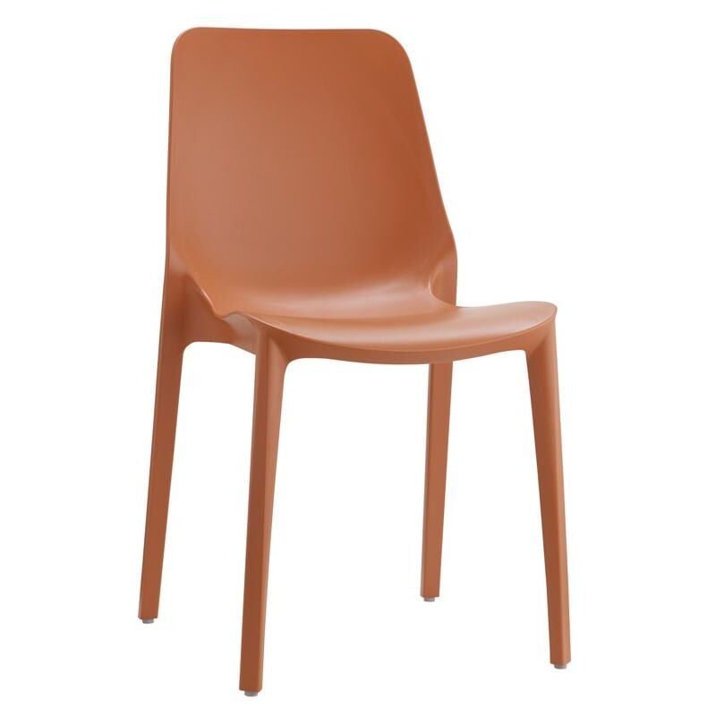 Chaise Ginevra Terracotta en Technopolymère Renforcé avec Fibre de Verre - Hauteur d'Assise 47 cm - Utilisation Intérieure/Extérieure - Empilable