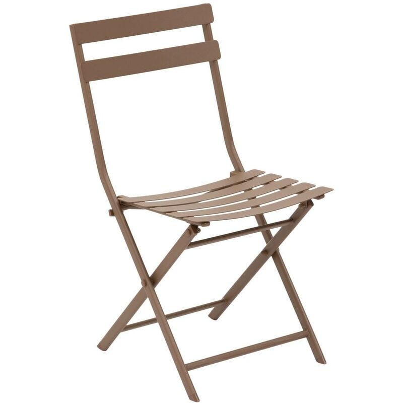 Chaise pliante Greensboro bronze en acier traité en epoxy - Hespéride - Bronze