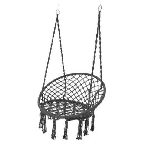 Chaise hamac avec franges gris - Jardideco
