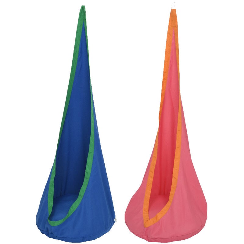 Iperbriko - Chaise hamac en polyester 2 couleurs assorties