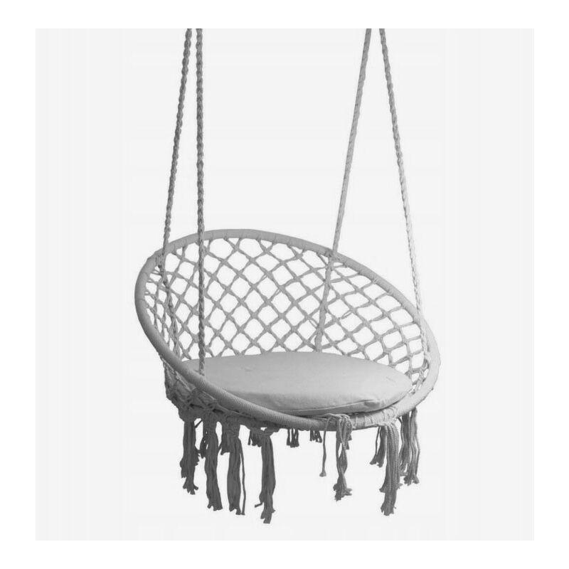 Chaise Hamac Suspendue Balançoire Brésilienne avec Coussin RIO GRIS