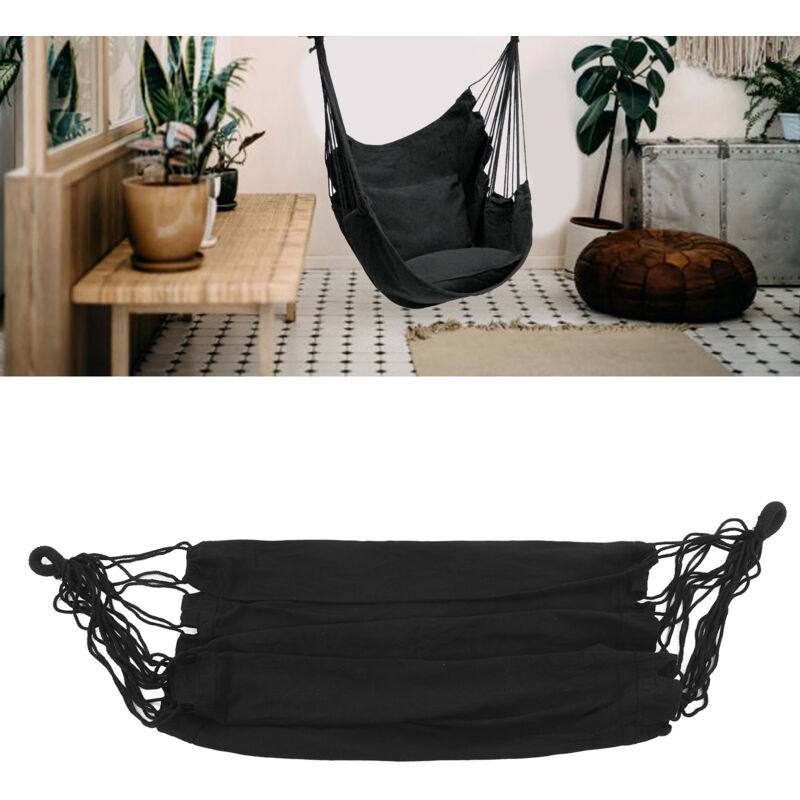 Chaise hamac suspendue jusqu'à 330 lb d'épaisseur, 39,4 x 51,2 pouces, chaise hamac, balançoire à corde suspendue pour camping en plein air,DUBUNS