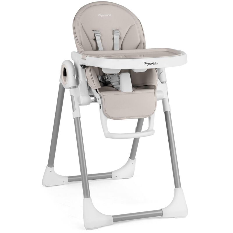 Chaise haute avec tablette, transat Belo, gris