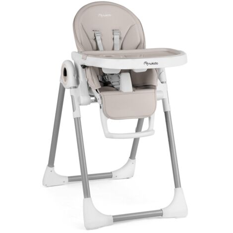 Chaise haute avec tablette, transat Belo, gris