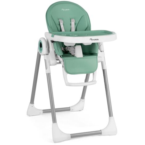 Chaise haute avec tablette, transat Belo, vert