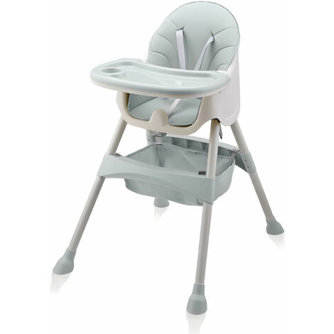 Chaise haute bébé 2 en 1 – Oscar turquoise – Siège en polypropylène – Pieds en métal – Housse amovible et lavable – Baby Vivo