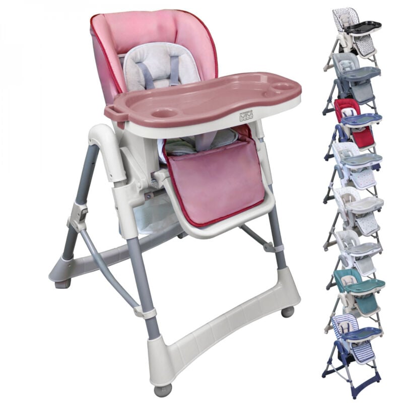 Chaise haute bébé pliable réglable hauteur dossier tablette - Ptit - Rosa Monsieur Bébé