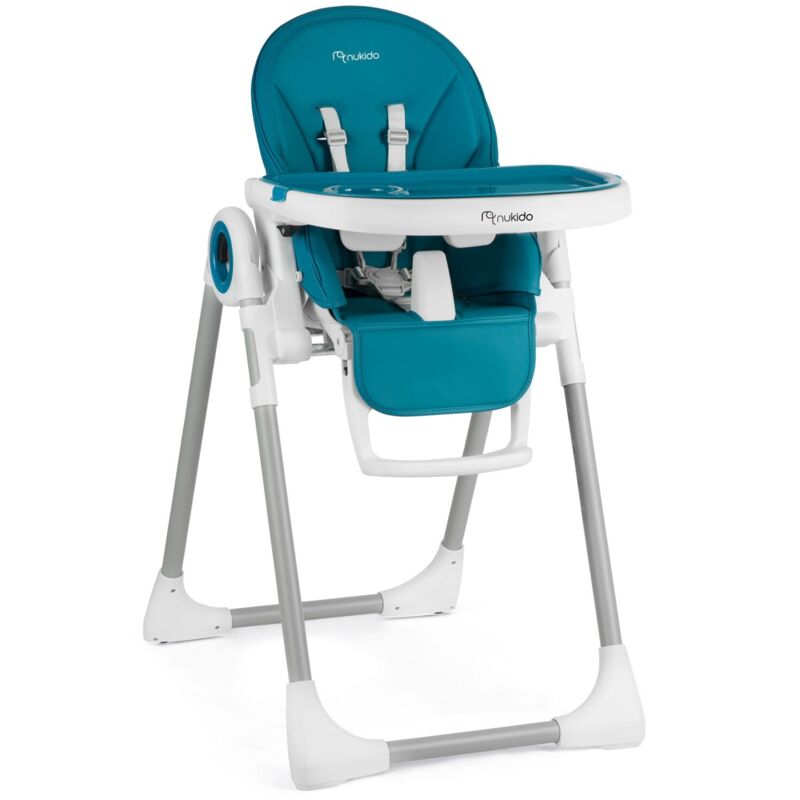 Chaise haute Belo avec table et transat, bleu foncé
