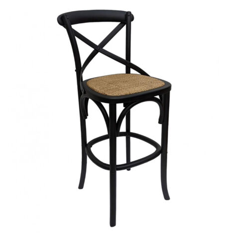 Chaise haute bistrot - Bois - Noir - Interior's