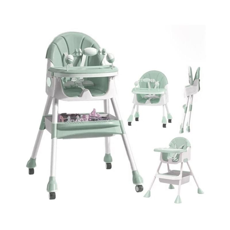 Viking Choice - Chaise haute qui grandit avec vous - pliable - avec set de jeu - vert