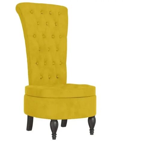 Chaise haute en velours jaune avec boutonnage décoratif – Assise rembourrée confortable, design élégant et moderne pour bébé