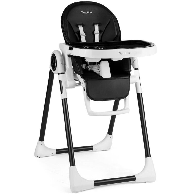 Chaise haute noire Nukido Belo avec table