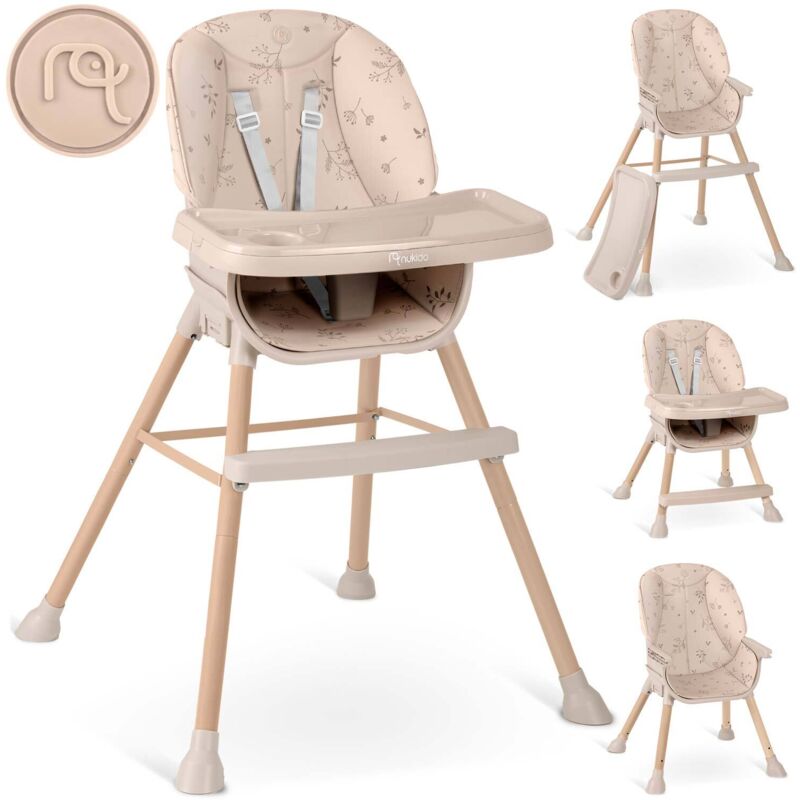 Chaise haute Nukido Tilo beige