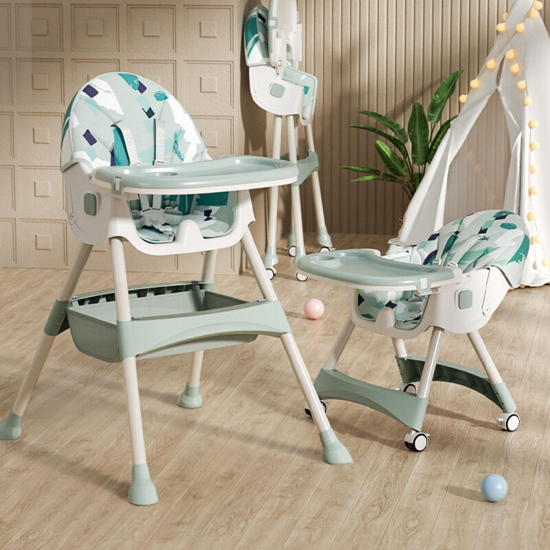 Magicfox – Chaise haute bébé 4 en 1 – Hauteur réglable – Harnais 5 points – Plateau amovible – Pour enfants de 6 mois à 6 ans – Couleur verte