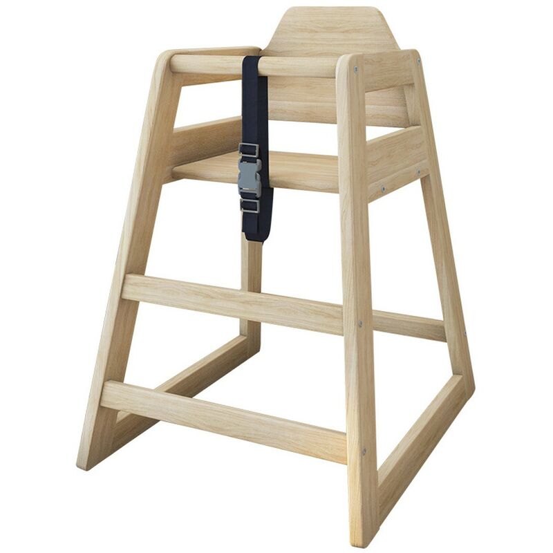 Chaise Haute pour bébé en bois en bois teinte naturel hauteur 73 cm