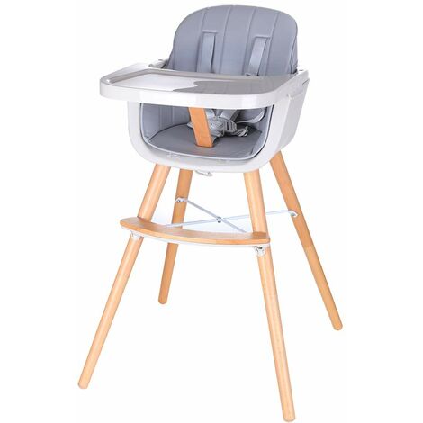 Chaise Haute pour bébé en Bois,table à mange ,rose
