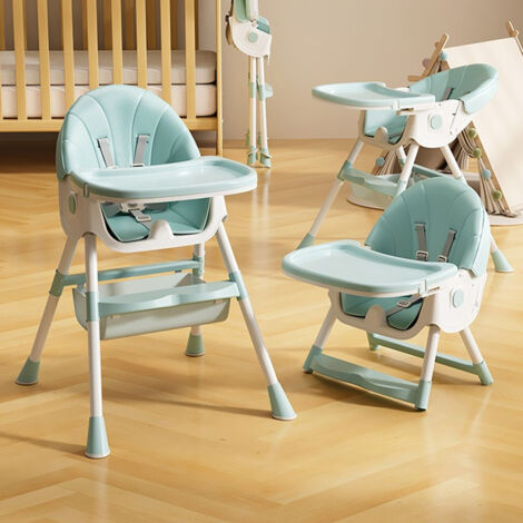 Chaise haute pour bébé enfant 4 en 1 réglable avec harnais 5 points, de la naissance à 6 ans