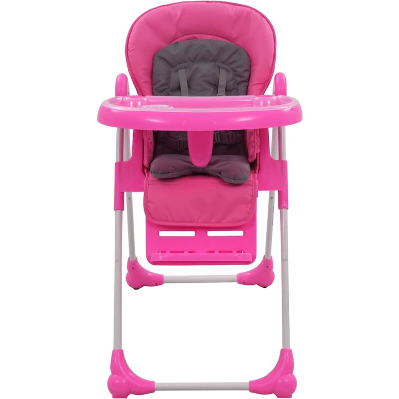 Chaise haute pour bébé Rose et gris - Vidaxl