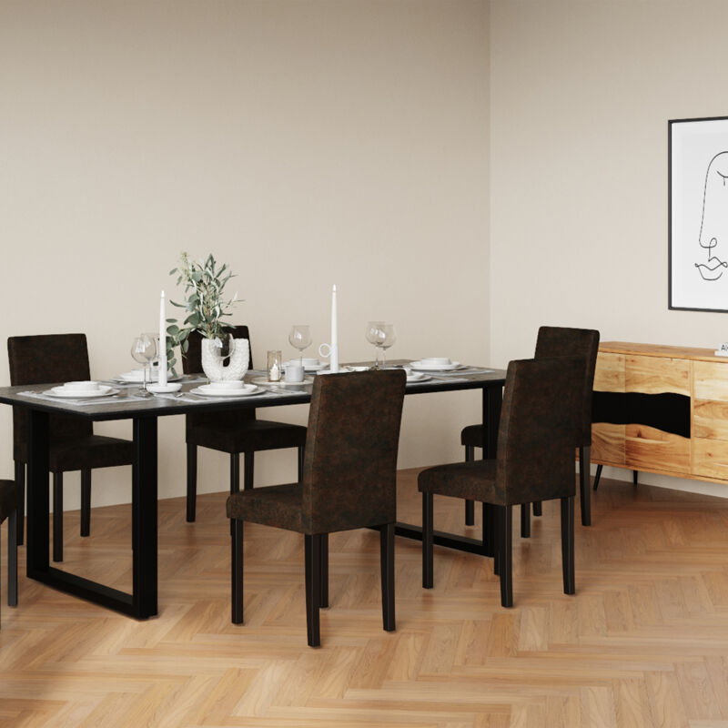 Chaise Havane marron vieilli (lot de 2) Marron Chaise Havane marron vieilli (lot de 2) Marron