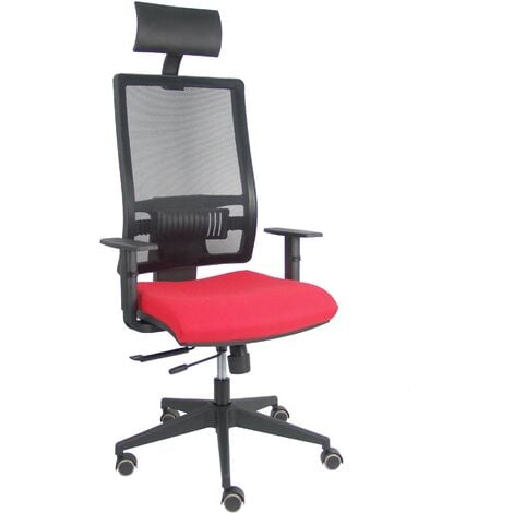 Chaise Horna traslack bali rouge avec accoudoirs réglables, roulettes en parquet et appui-tête