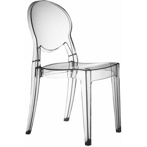 Chaise igloo transparente en plastique – Hauteur 87 cm – Hauteur d'assise 46 cm – Empilable pour intérieur et extérieur – Scab Design