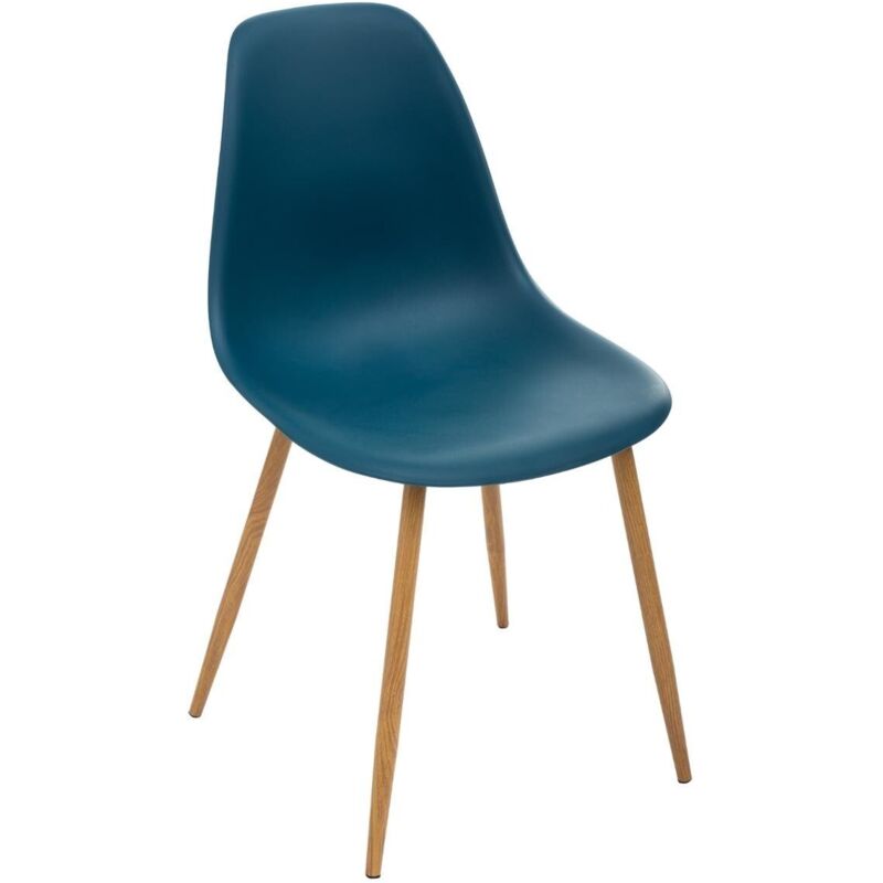 Atmosphera - Chaise Taho en bois et plastique - Bleu - l 86 x p 52 x h 46 cm - Livraison gratuite - Bleu