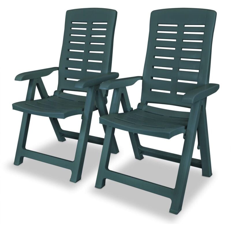 Vidaxl - Chaises inclinables de jardin lot de 2 Plastique Vert