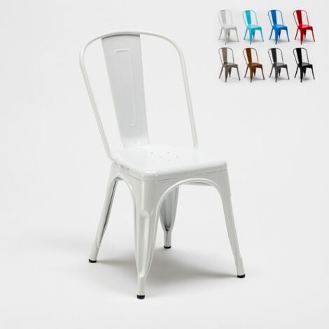 chaise industrielle en acier et métal pour cuisine et bars steel one - Blanc
