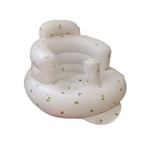 Chaise Inflatable Bébé Portable Pliable Imprimée Anti-Fuites Douce pour Bain et Apprentissage des Tout-Petits Feuille d'Olivier