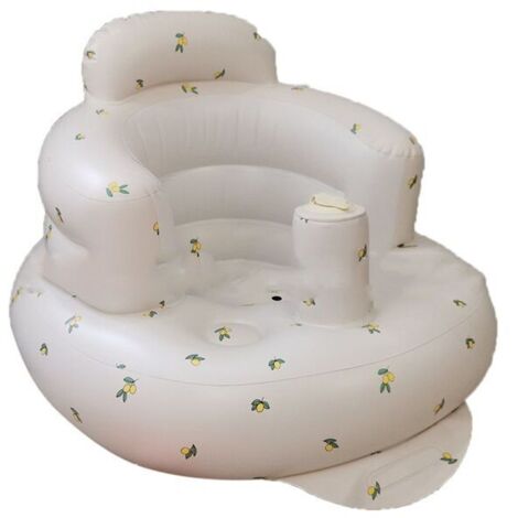 Chaise Inflatable Bébé Portable Pliable Imprimée Anti-Fuites Douce pour Bain et Apprentissage des Tout-Petits Feuille d'Olivier