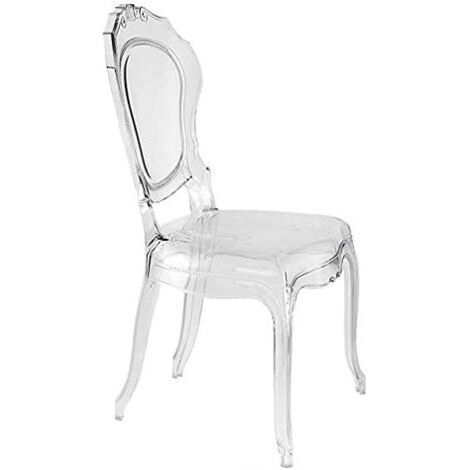 Chaise inspiration Louis XV design transparent Modina - Lot de 2-Transparent