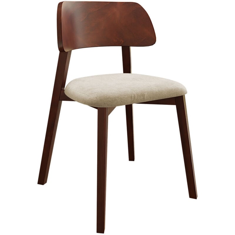 Mobilier1 - Chaise Jackson 112, Noyer, 80x47x50cm, Tapisserie, En bois, Bois