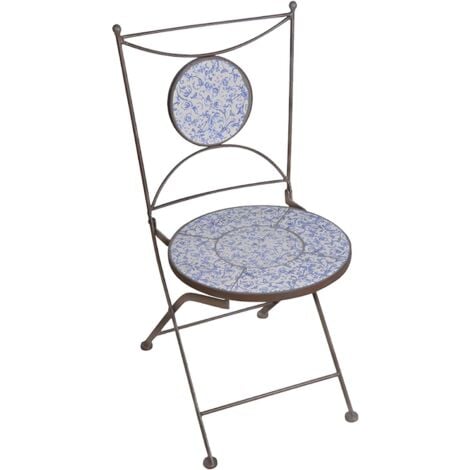 Chaise jardin fer forgé céramique Unitaire