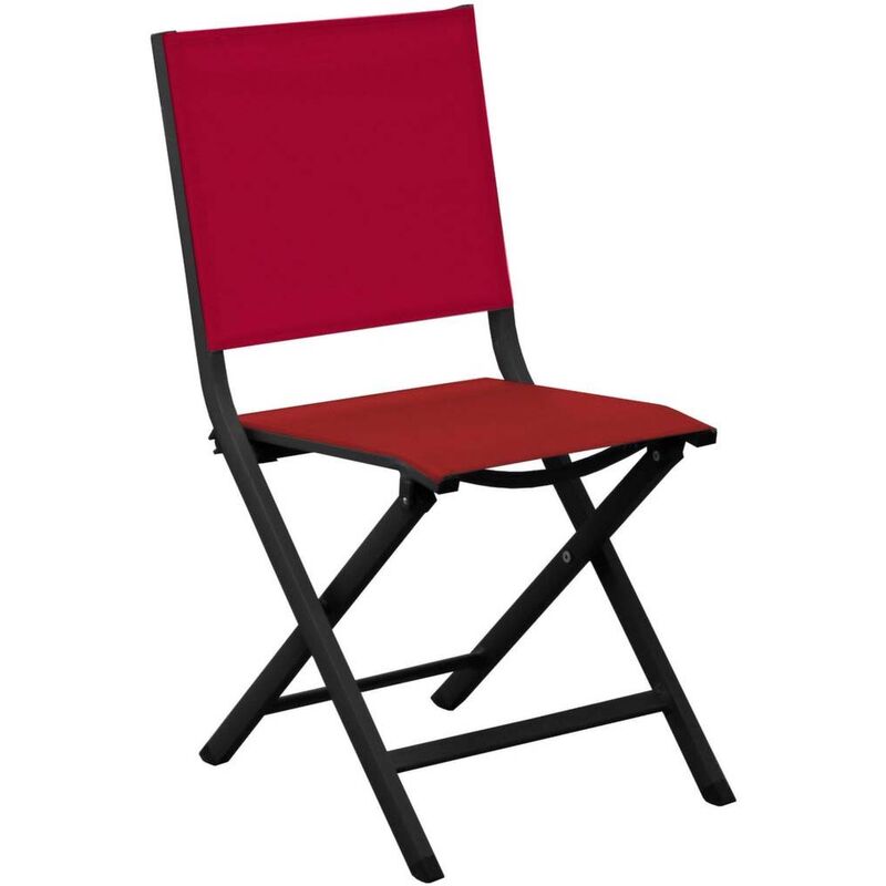 Alize - Chaise jardin pliante en aluminium Thema - Graphite, Rouge