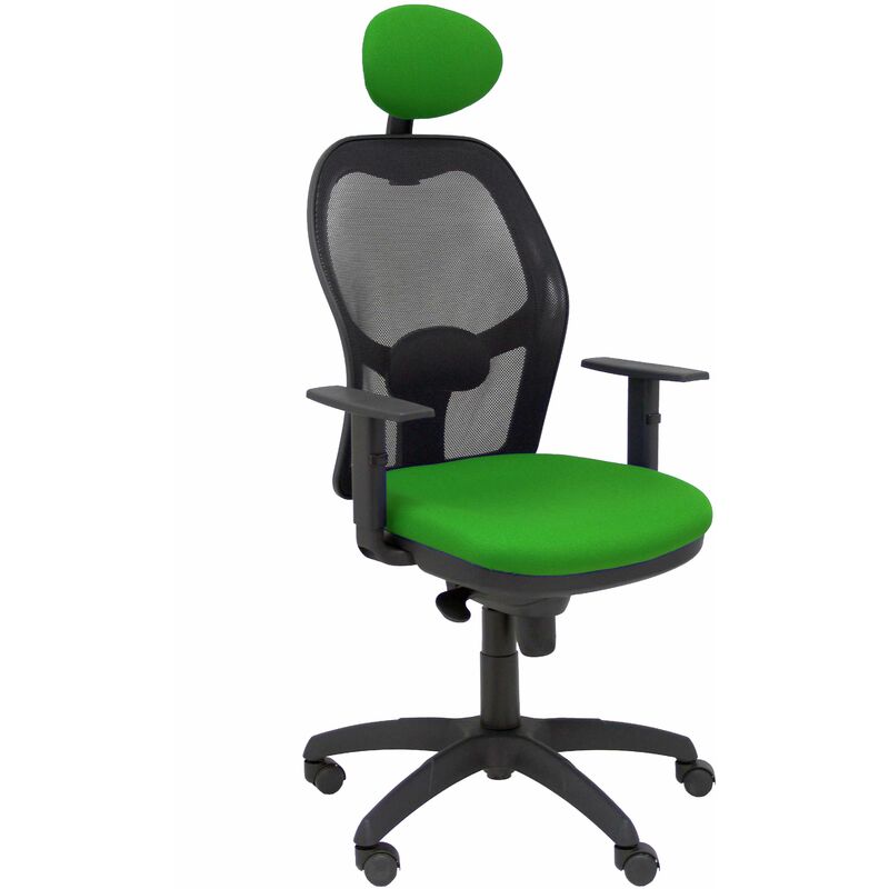 piqueras y crespo - chaise jorquera siège en maille noire vert bali avec appui-tête fixe