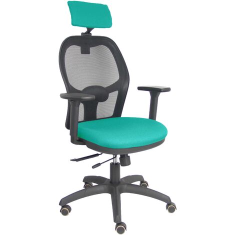 Chaise Jorquera traslack black mesh turquoise bali seat turquoise 3D arms adjustable headrest